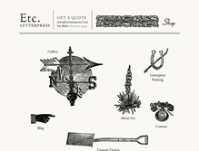 Tablet Screenshot of etcletterpress.com